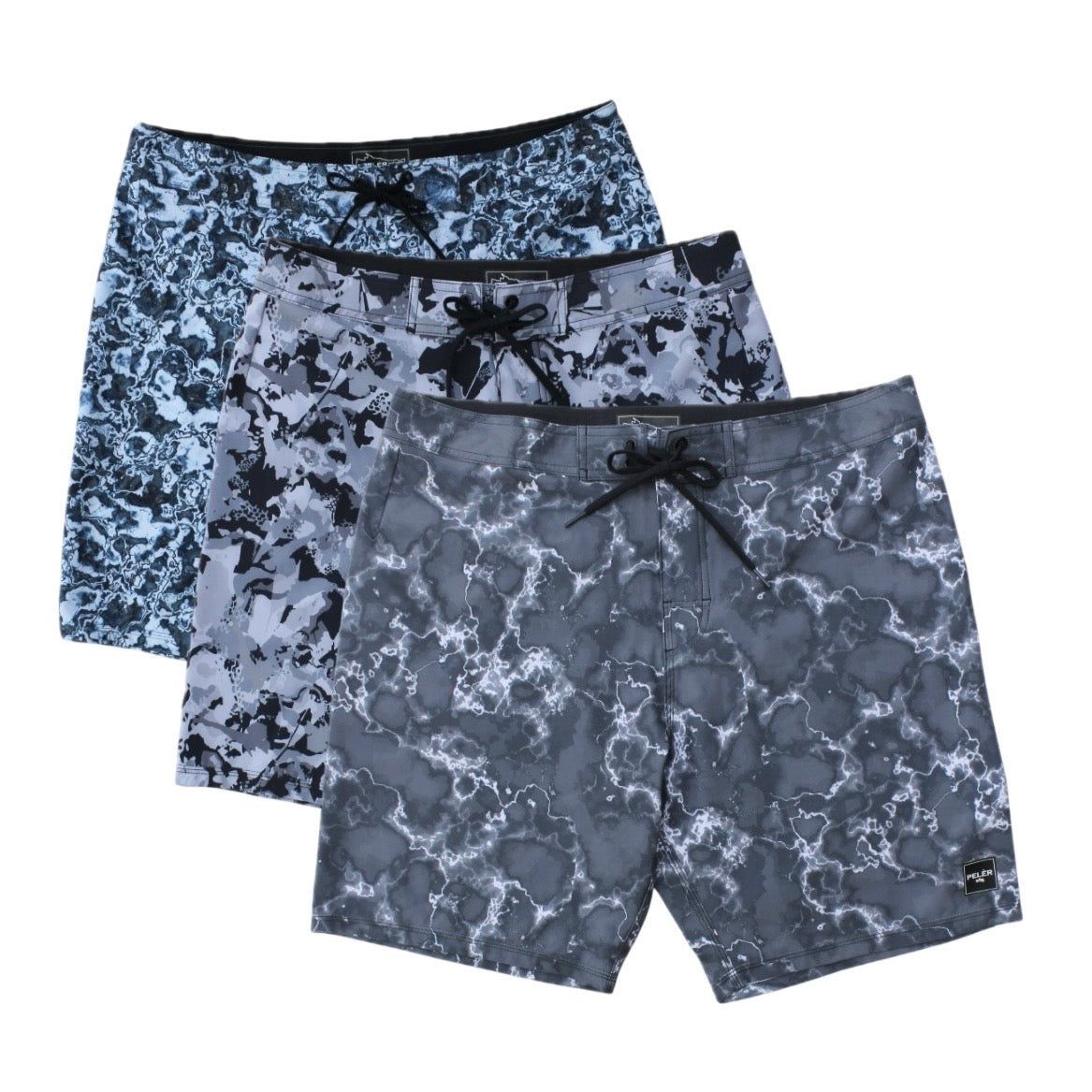 3er Boardshorts Bundle (Aqua, Camo, Lightning)